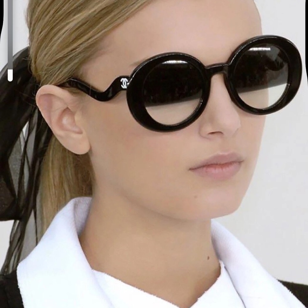 CHANEL Black Half Tint Sunglasses